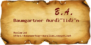 Baumgartner Aurélián névjegykártya